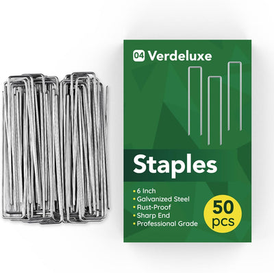 50 Estacas Jardín Galvanizadas 6pulg para Inflables y Valla
