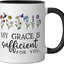Taza Cerámica Frase Bíblica 2 Corintios 12 9 Negro/Blanco
