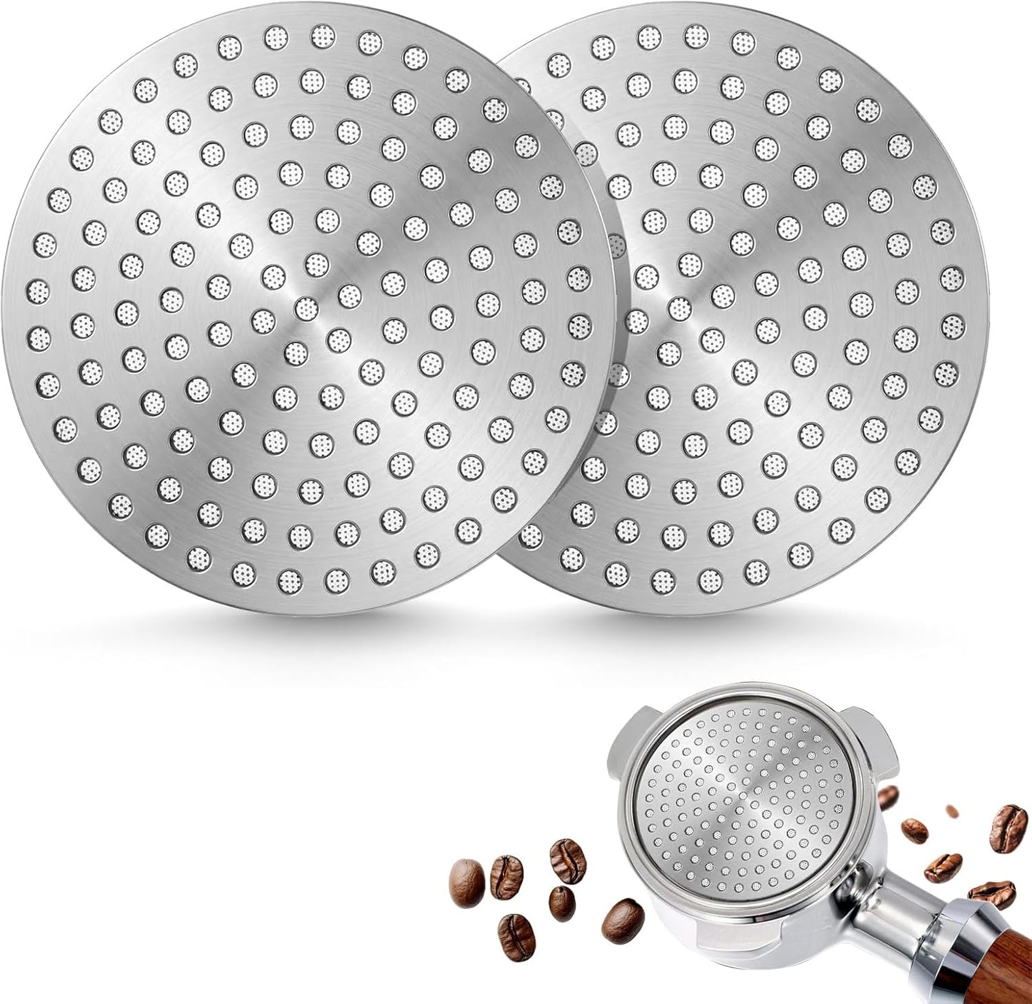 Pack 2 filtros espresso doble capa acero inox 304 reutilizable