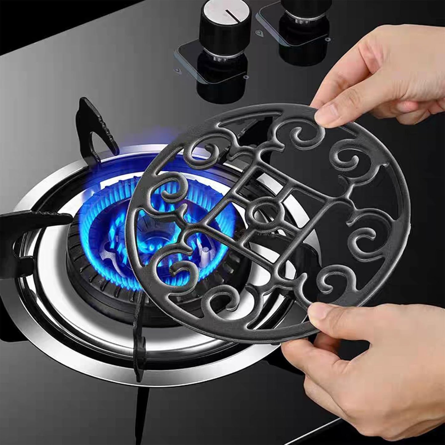 Reductor anillo gas soporte quemador hierro fundido antideslizante