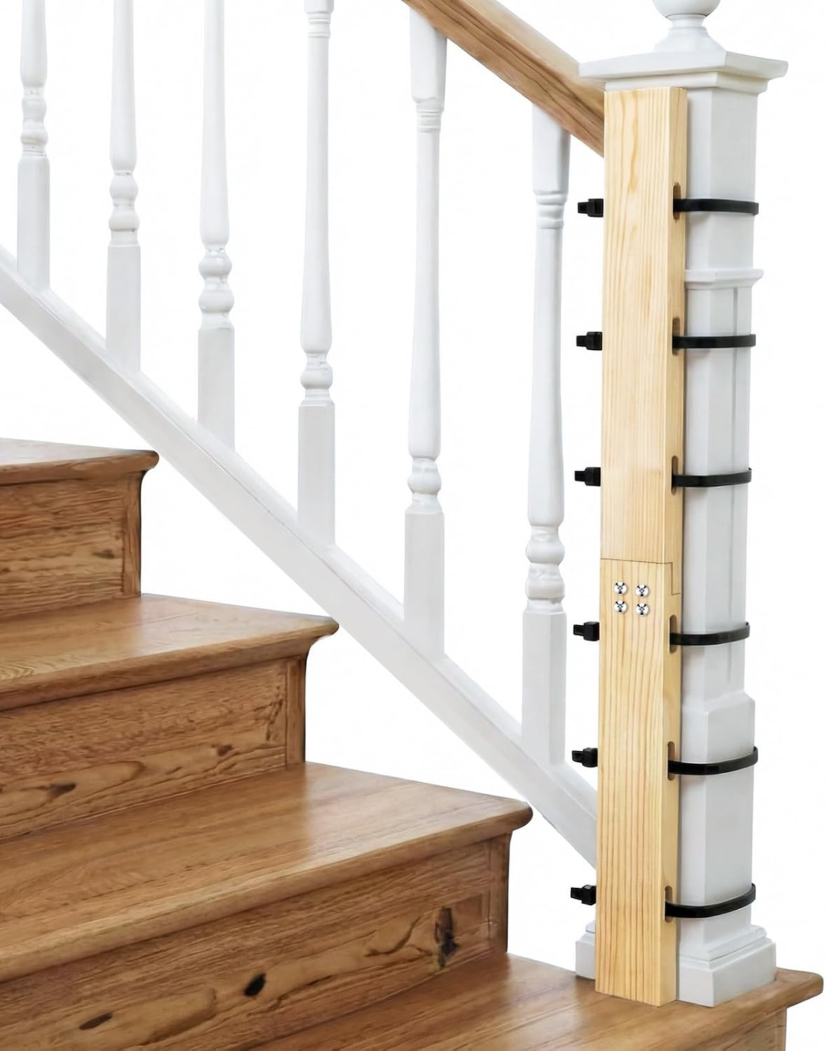 Kit montaje puerta bebé adaptador barandilla madera