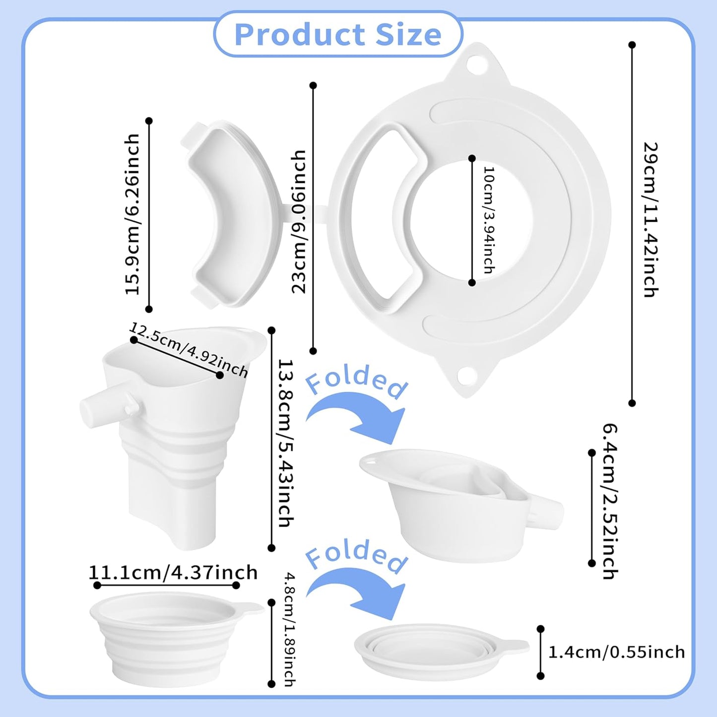 Cubierta tazón silicona con embudo harina para KitchenAid 4.5-5qt