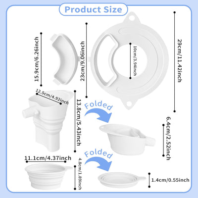 Cubierta tazón silicona con embudo harina para KitchenAid 4.5-5qt