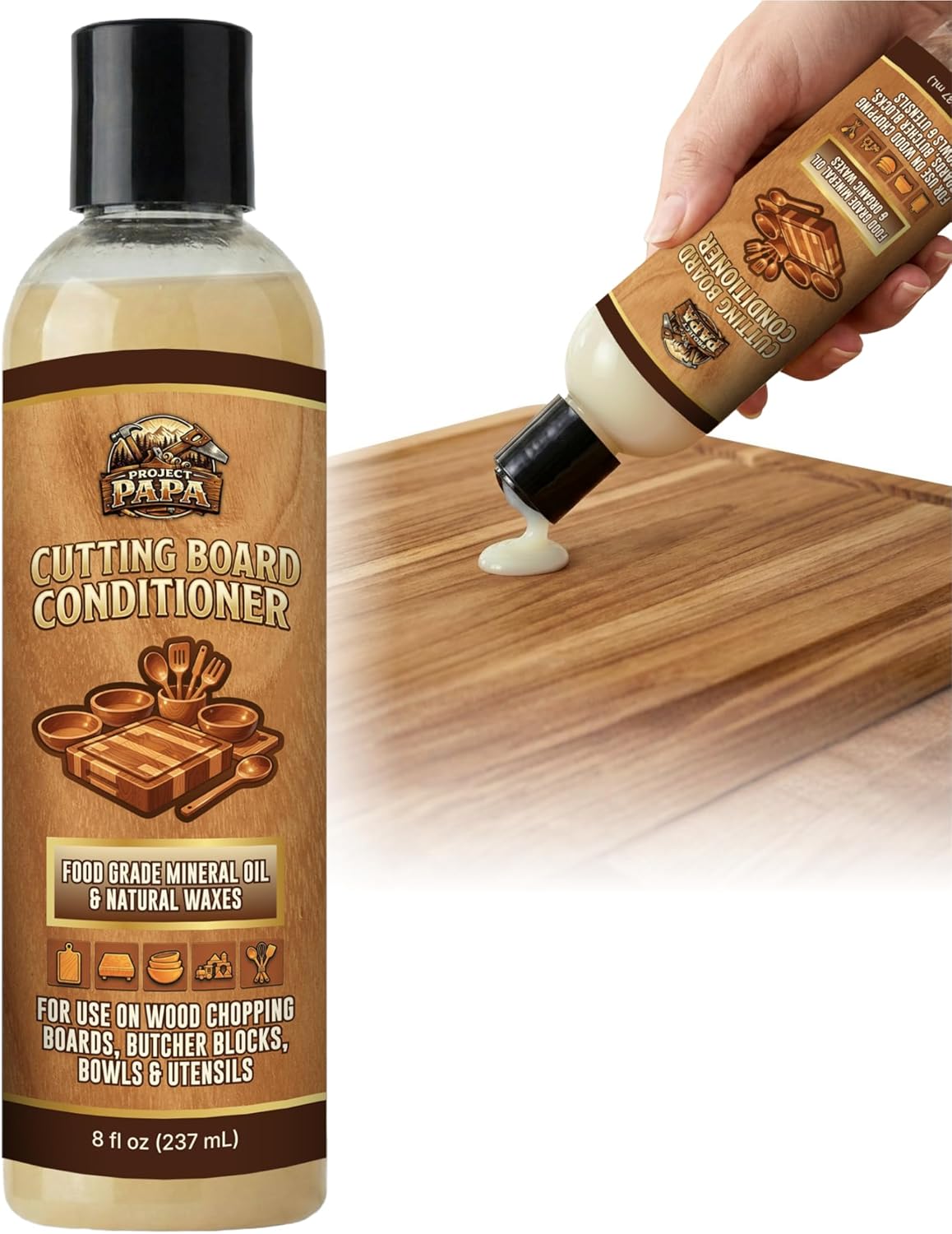 Acondicionador tablas cortar aceite mineral cera abejas 8oz