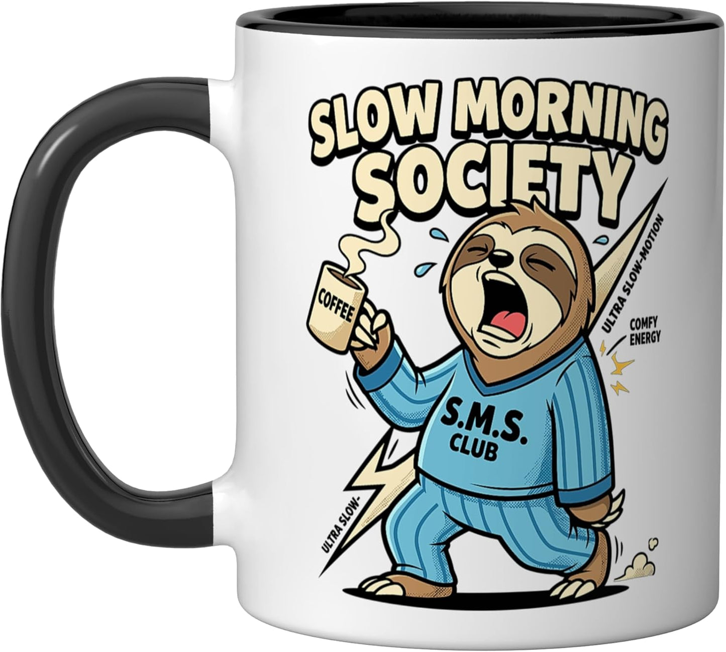 Taza Cerámica Café Slow Motion Negro/Blanco