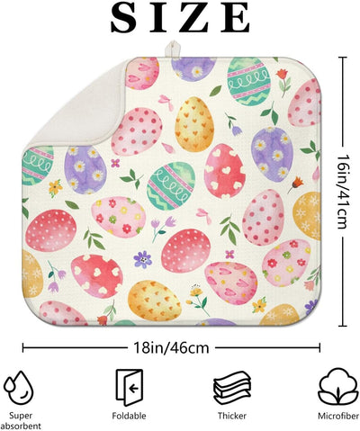 Tapete secado platos Pascua 16x18pulg microfibra conejito
