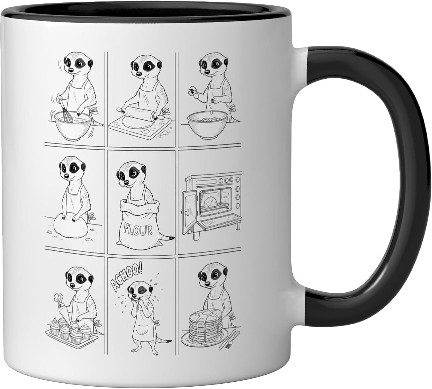 Taza Cerámica Chef Pastelería Negro/Blanco