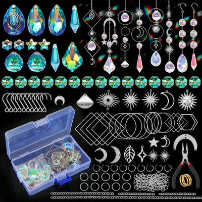 200 Pzas Kit Atrapasoles Cristal Cadena Colgante para Ventanas