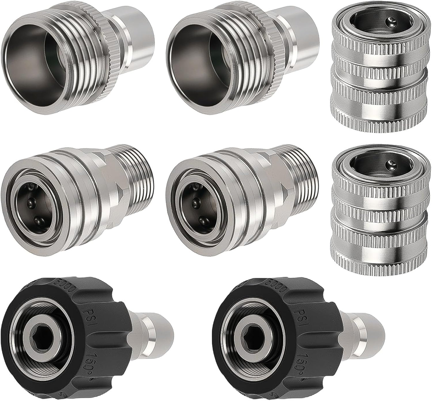 Set 8 Adaptadores M22 a 3/8 pulg acero inox