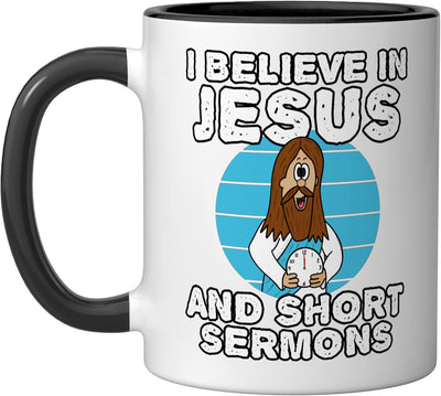 Taza cerámica para ministerio cristiano con mensaje sobre fe en Jesús