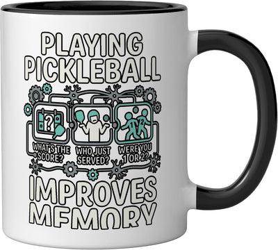Taza de cerámica para evento de pickleball negro/blanco