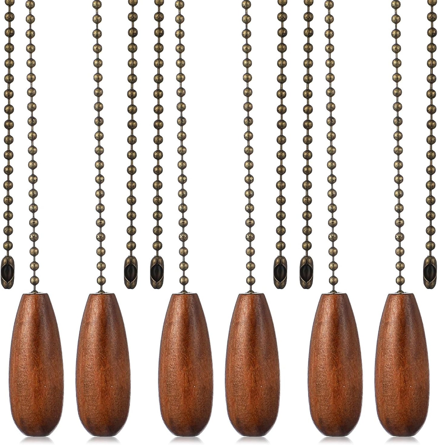 Extensión cadenas abanico 16.73pulg set 6 decorativas madera