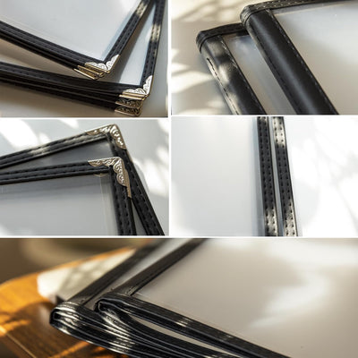 Fundas de menú 8.5x11 pulgadas impermeable con película cuerno plateado