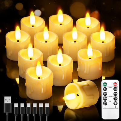 Velas LED recargables con temporizador remoto 1.5x2pulg