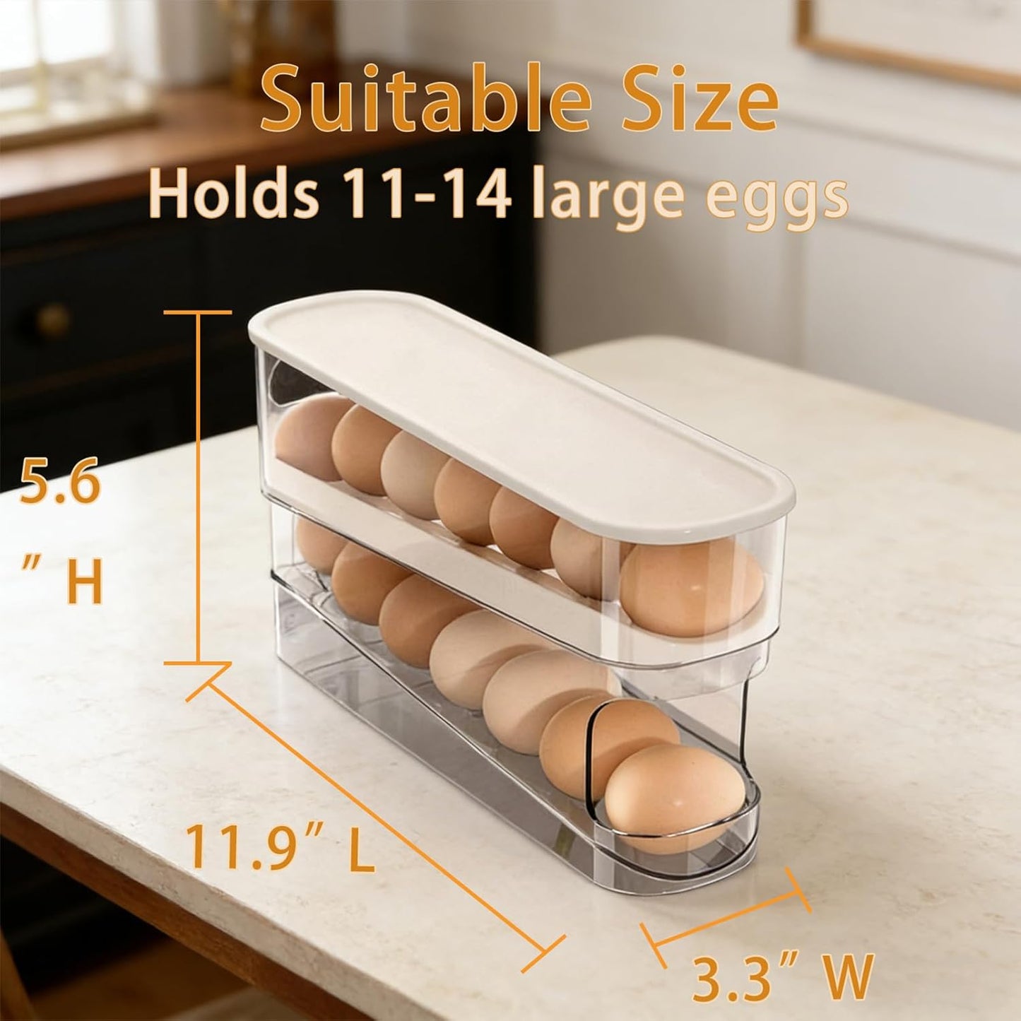 Soporte huevos con ruedas automática para refrigerador