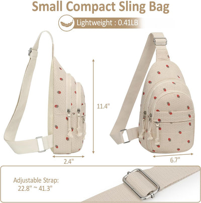 Bolso bandolera pana para niñas y adolescentes Fresa Beige