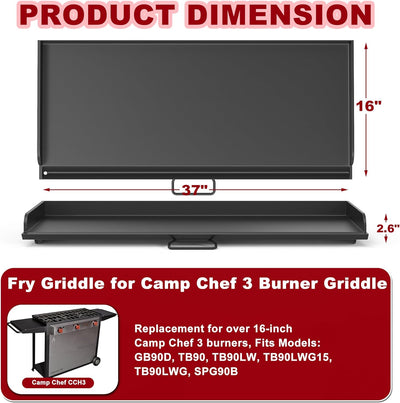 Plancha plana parrilla Camp Chef 37x16pulg repuesto Tundra