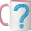 Taza Cerámica Azul Pregunta Con Punto De Interrogación
