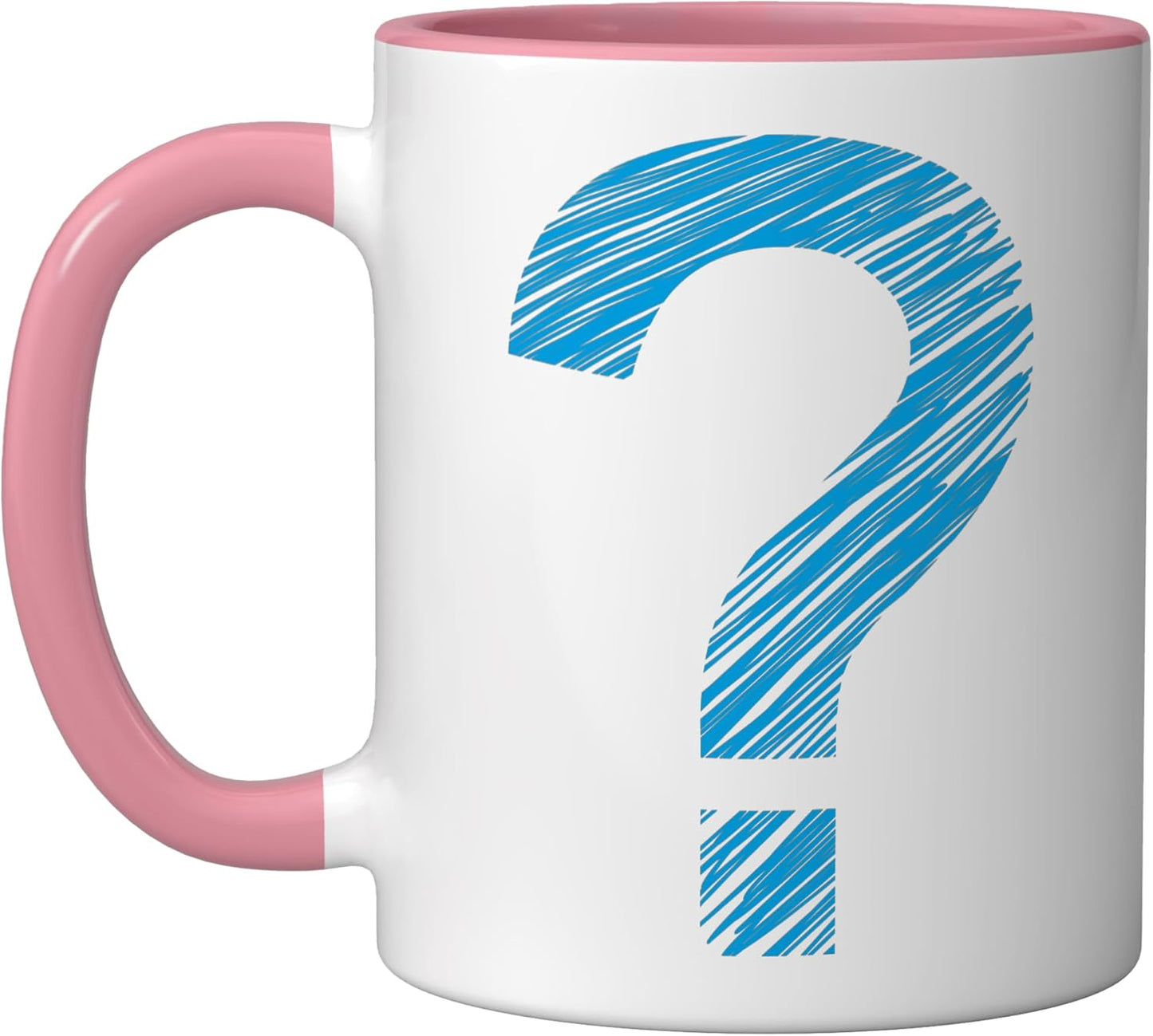 Taza Cerámica Azul Pregunta Con Punto De Interrogación