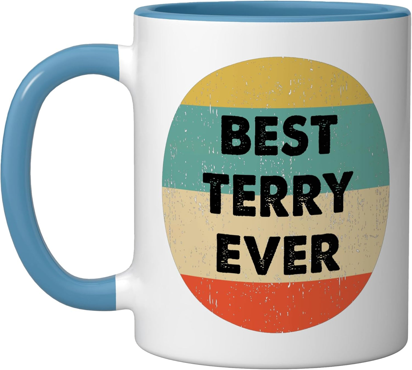 Taza cerámica Terry Name azul/blanco