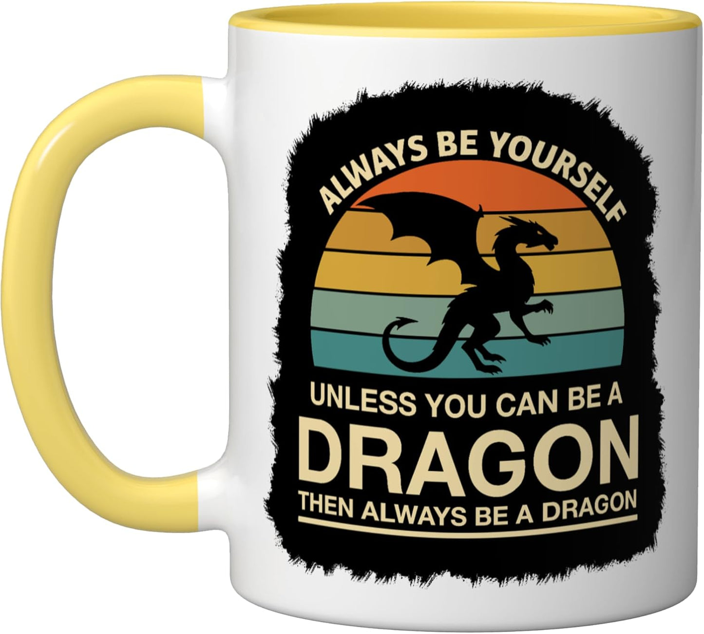 Taza Cerámica Be Yourself Dragon Amarillo/Blanco