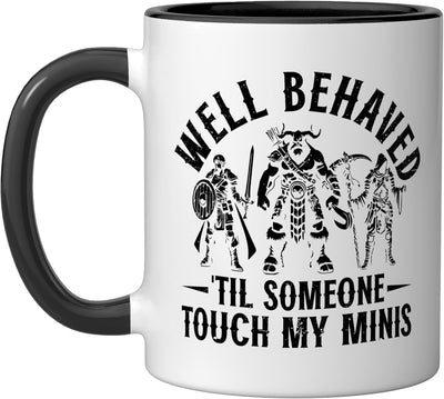 Taza Cerámica Miniatura Pintura Negra/Blanca