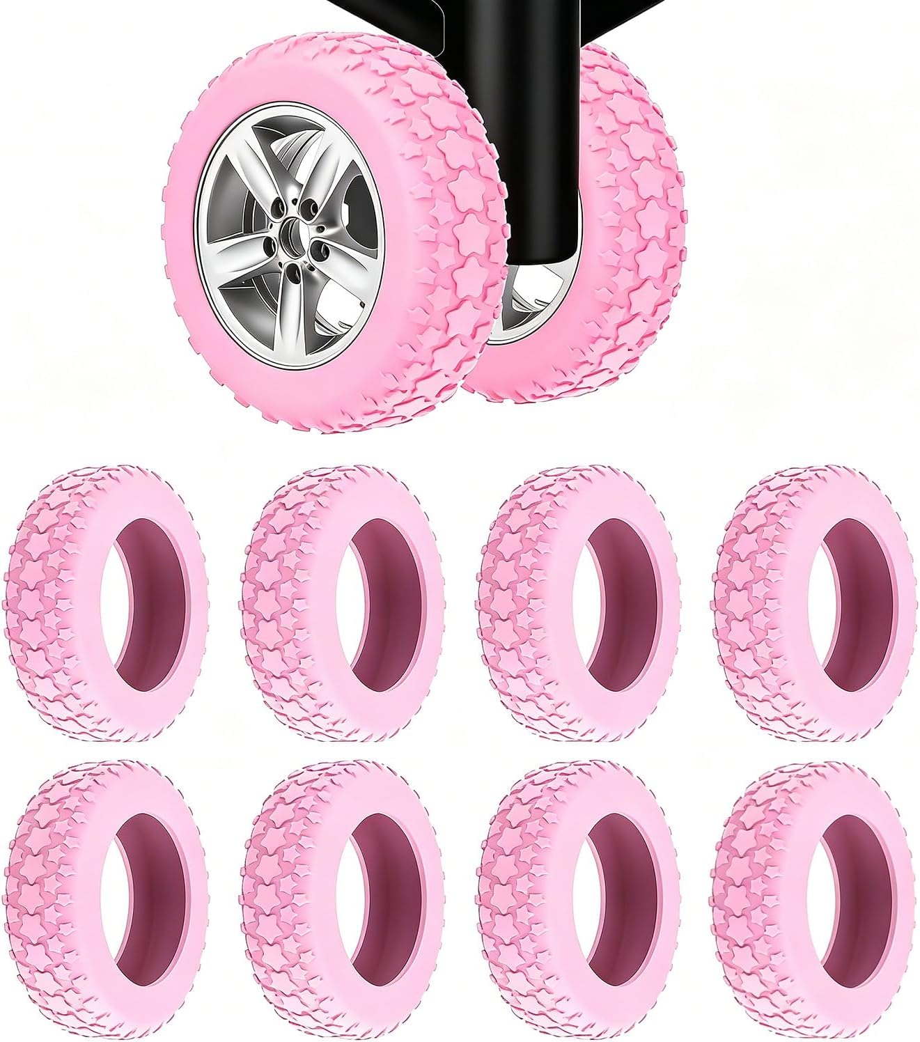 8 Protectores rueda equipaje silicona 2-2.4pulg antideslizantes