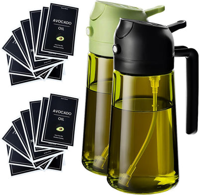 Spray aceite oliva CXINYI con etiquetas 16 piezas 470 ml para cocina y freidora
