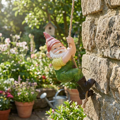 Estatuas gnomos colgantes resina impermeable jardín