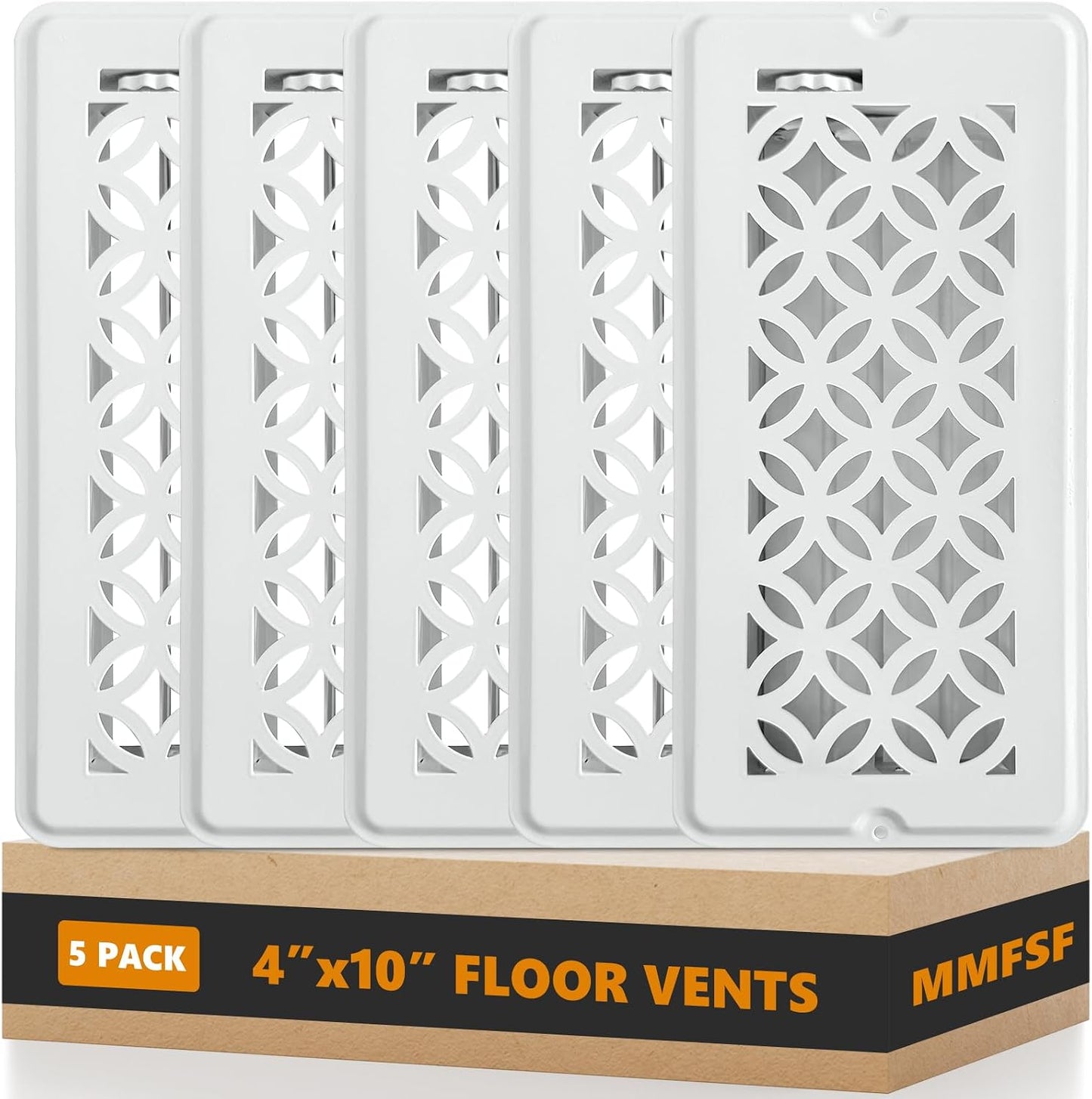 5 Pzas Cubiertas Ventilación Suelo 4x10pulg Ajustables