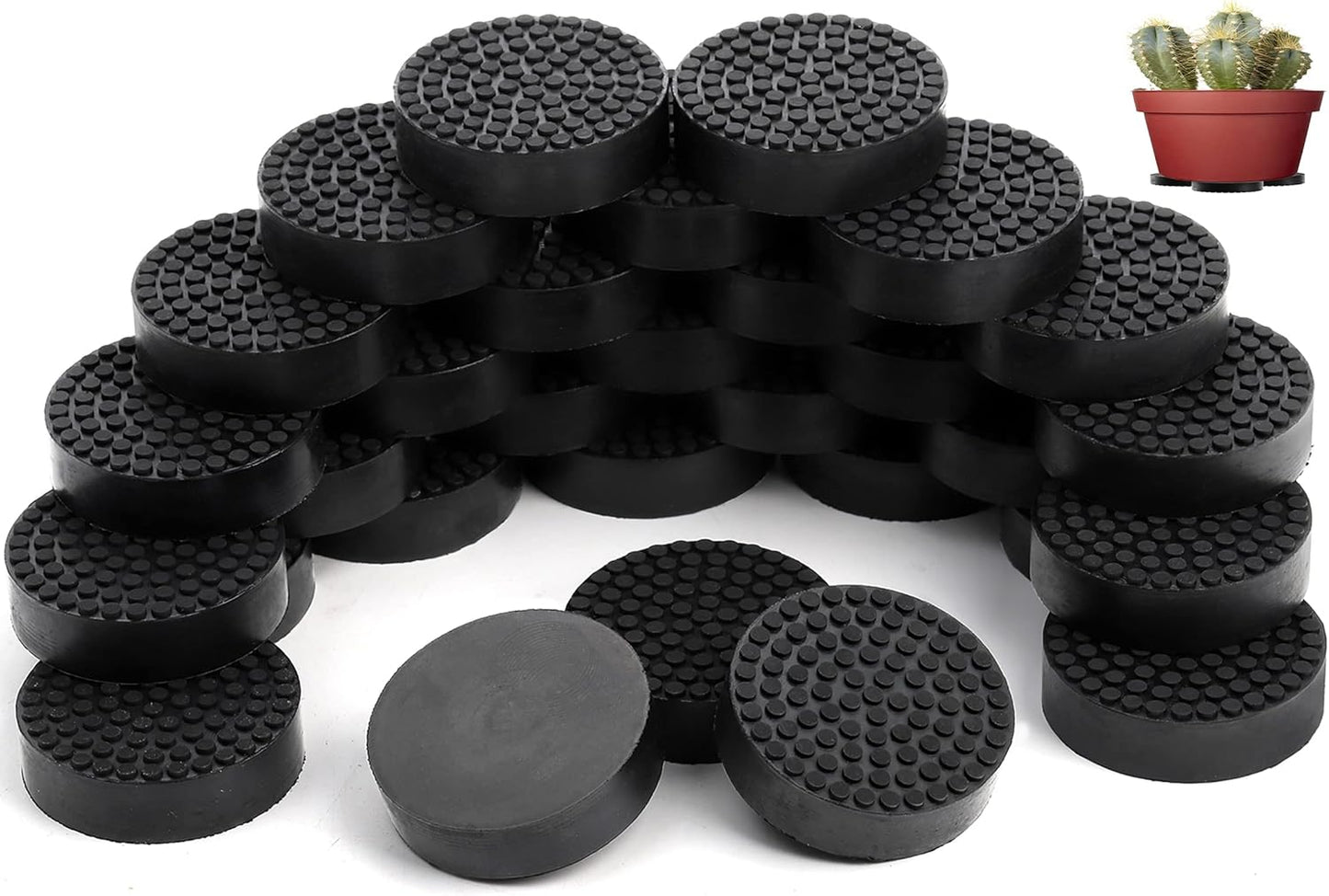 30 Pzas Patas Goma Antiderrap 1.8pulg para Macetas Terrazas