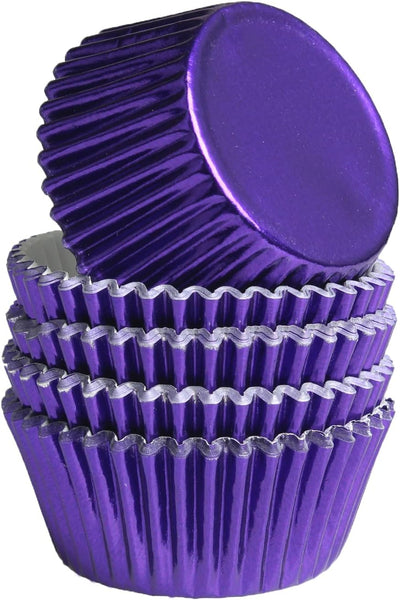 100 Pzas Papel Aluminio para Cupcakes Morado