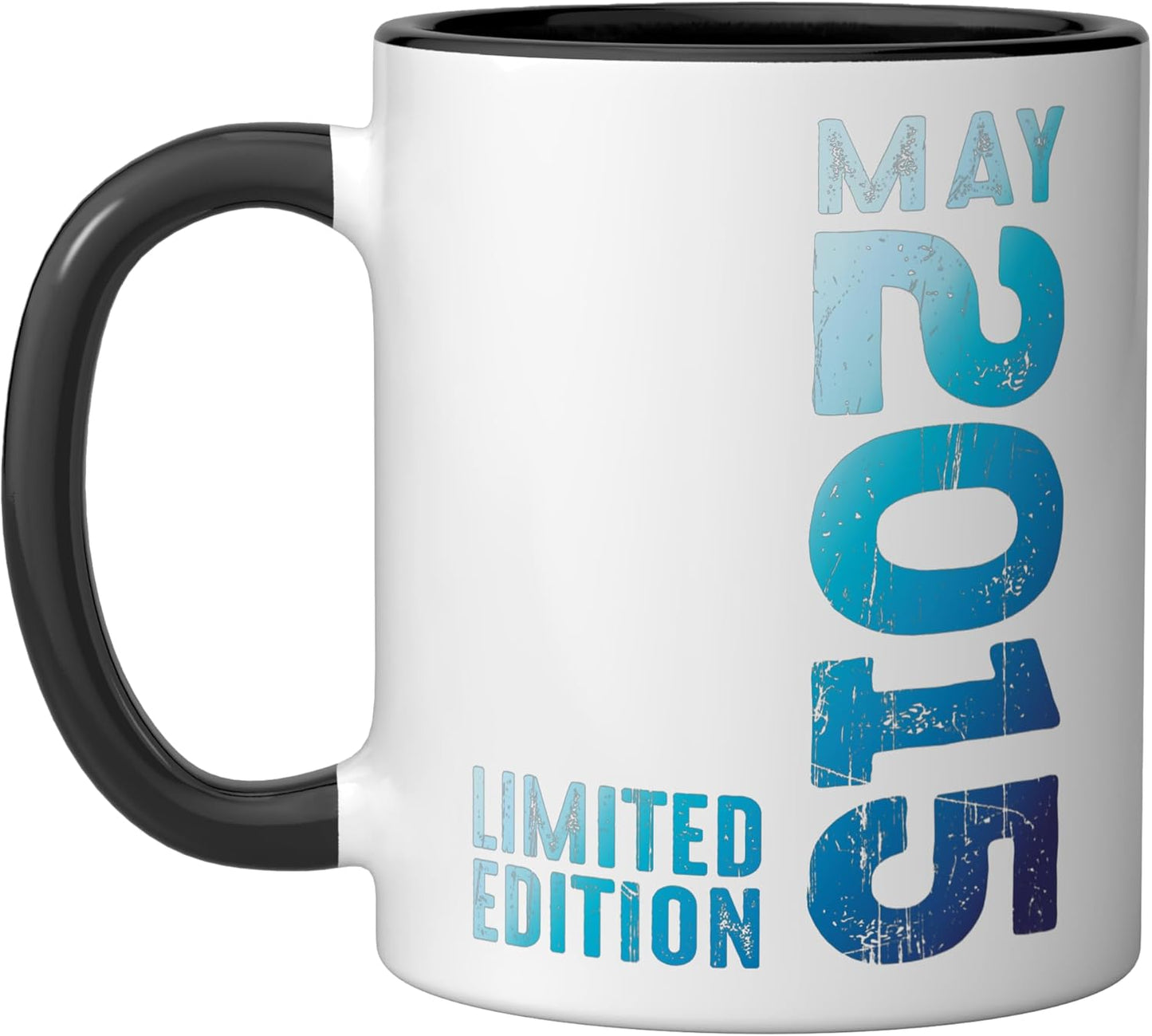 Taza de cerámica vintage 2015 negra/blanca