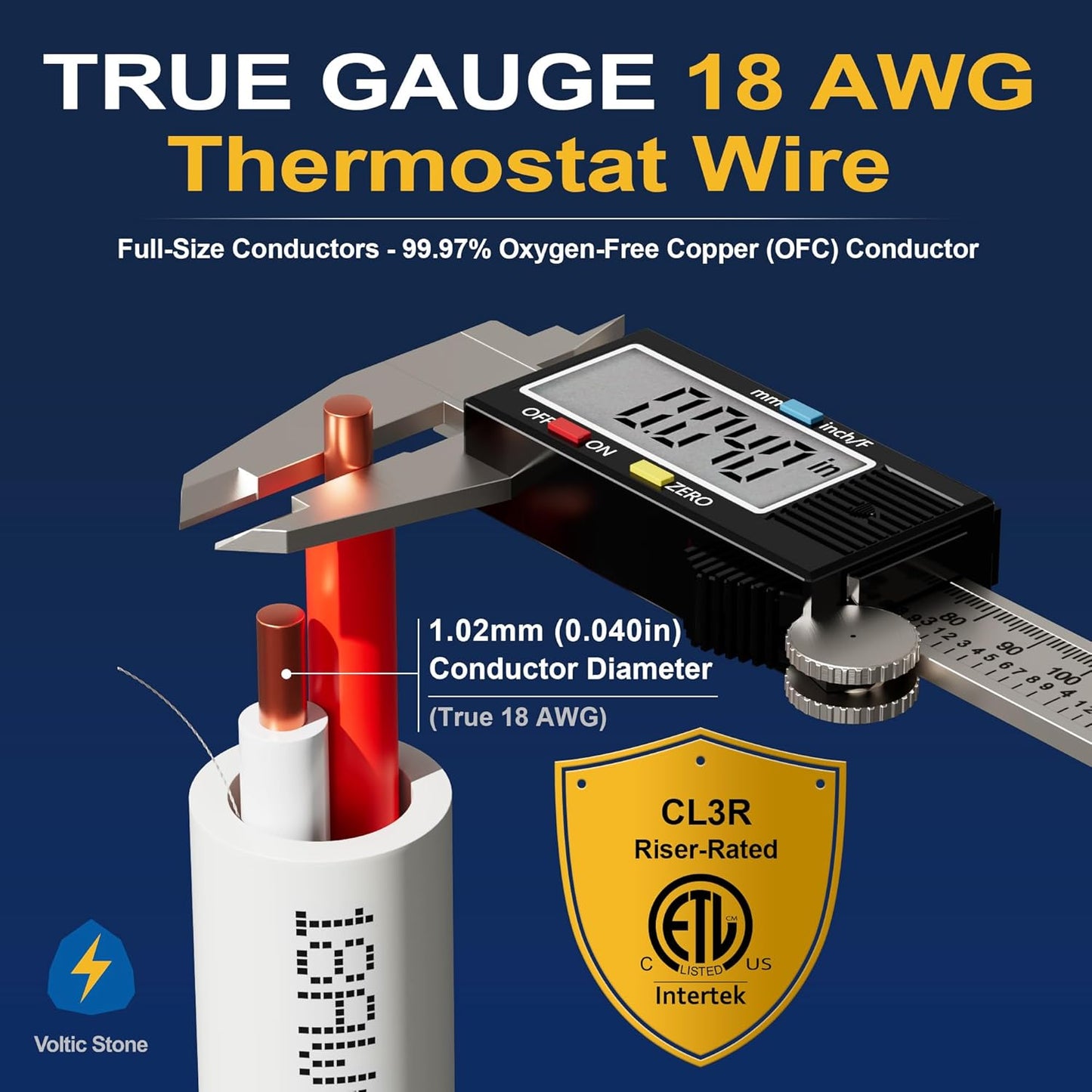 Timbre termostato cable HVAC cobre puro cert ETL