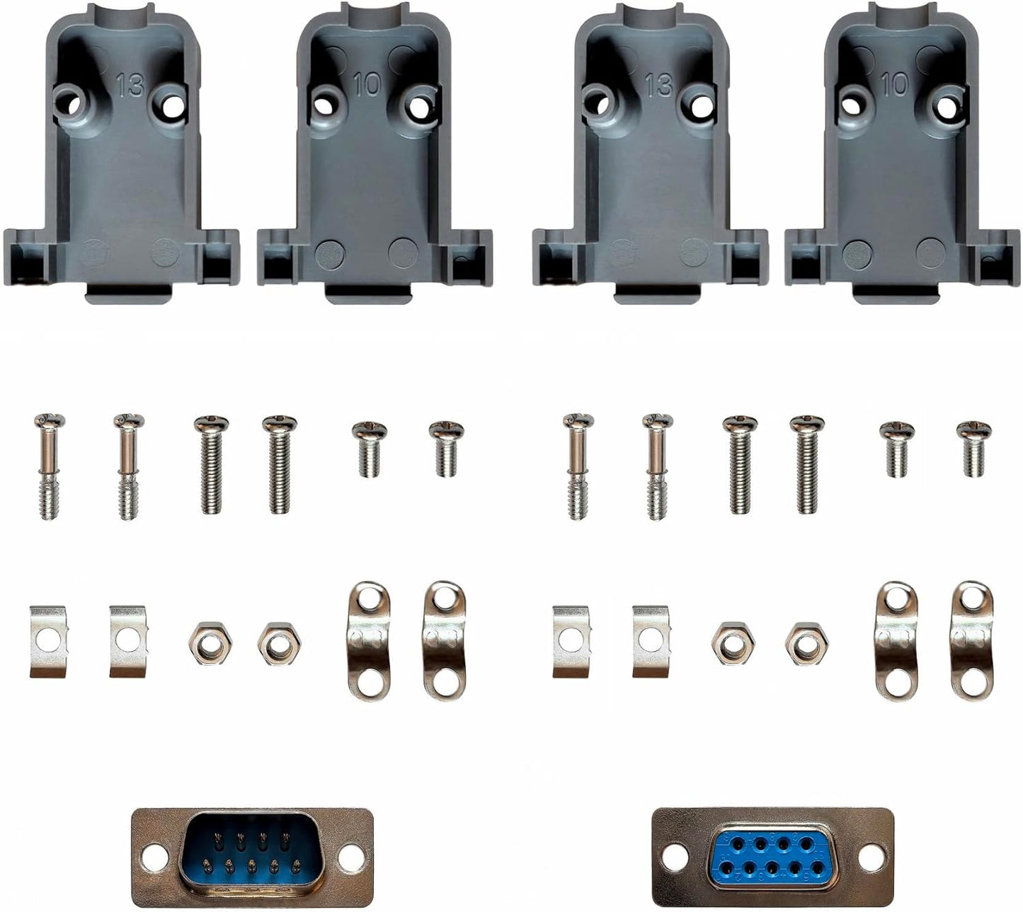 Pack 10 Adaptadores DB9 Serie RS232 5 Macho 5 Hembra