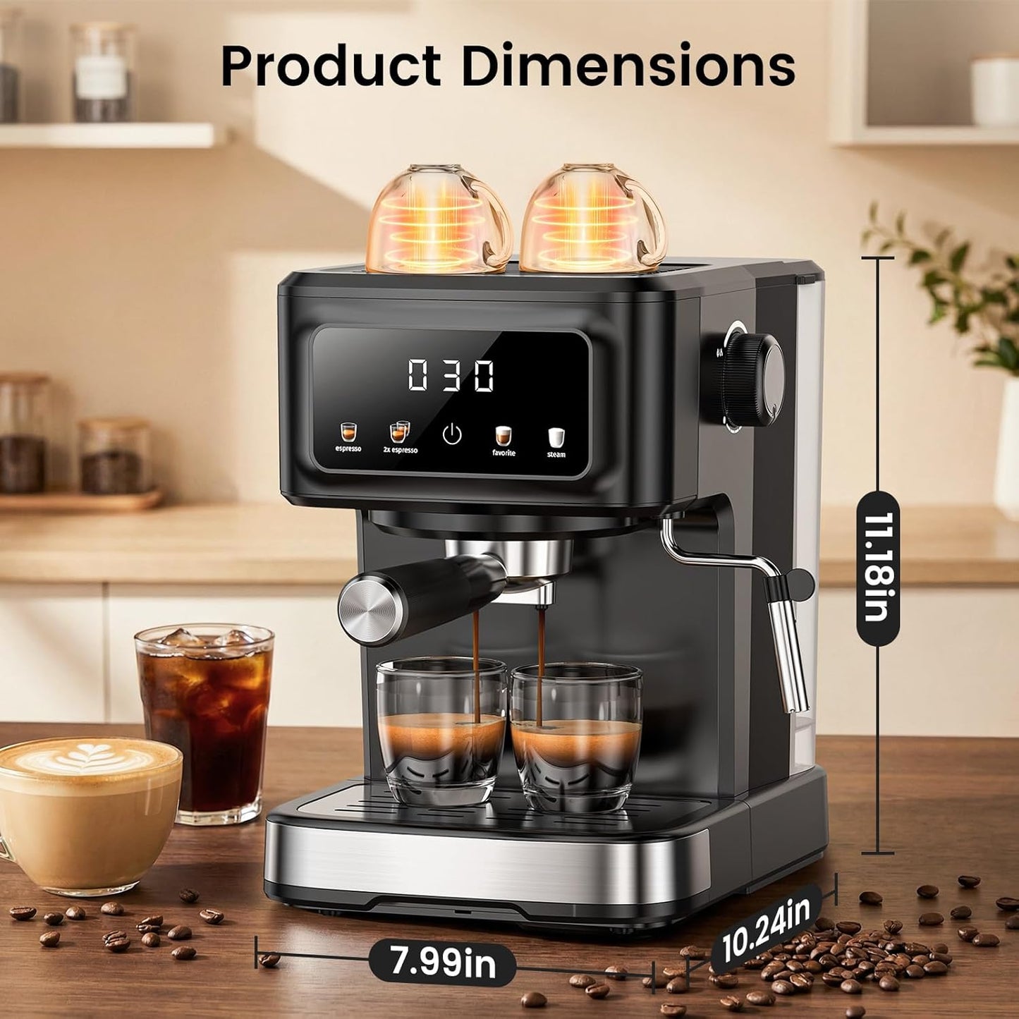 Cafetera Espresso Compacta 15 Bar Espumador Leche