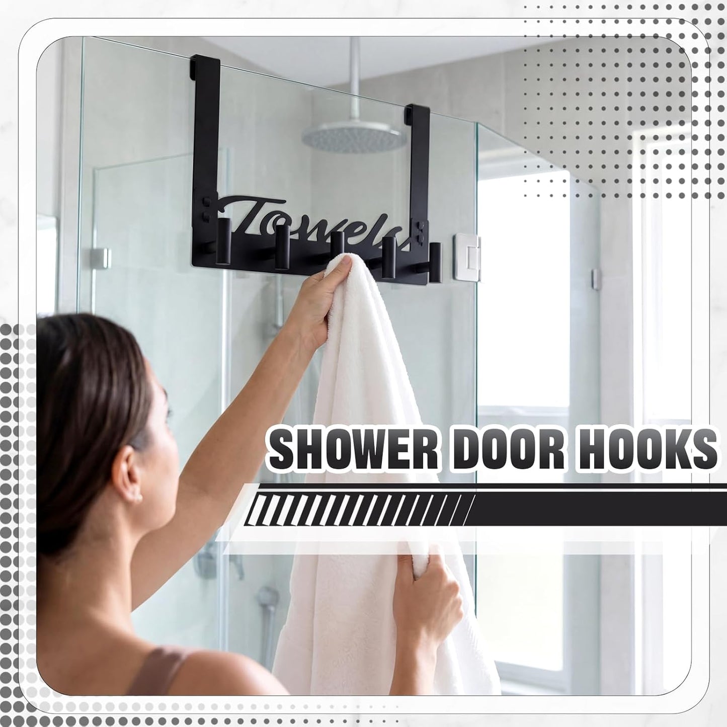 Ganchos ducha acero inox para puerta sin marco soporte toallas baño
