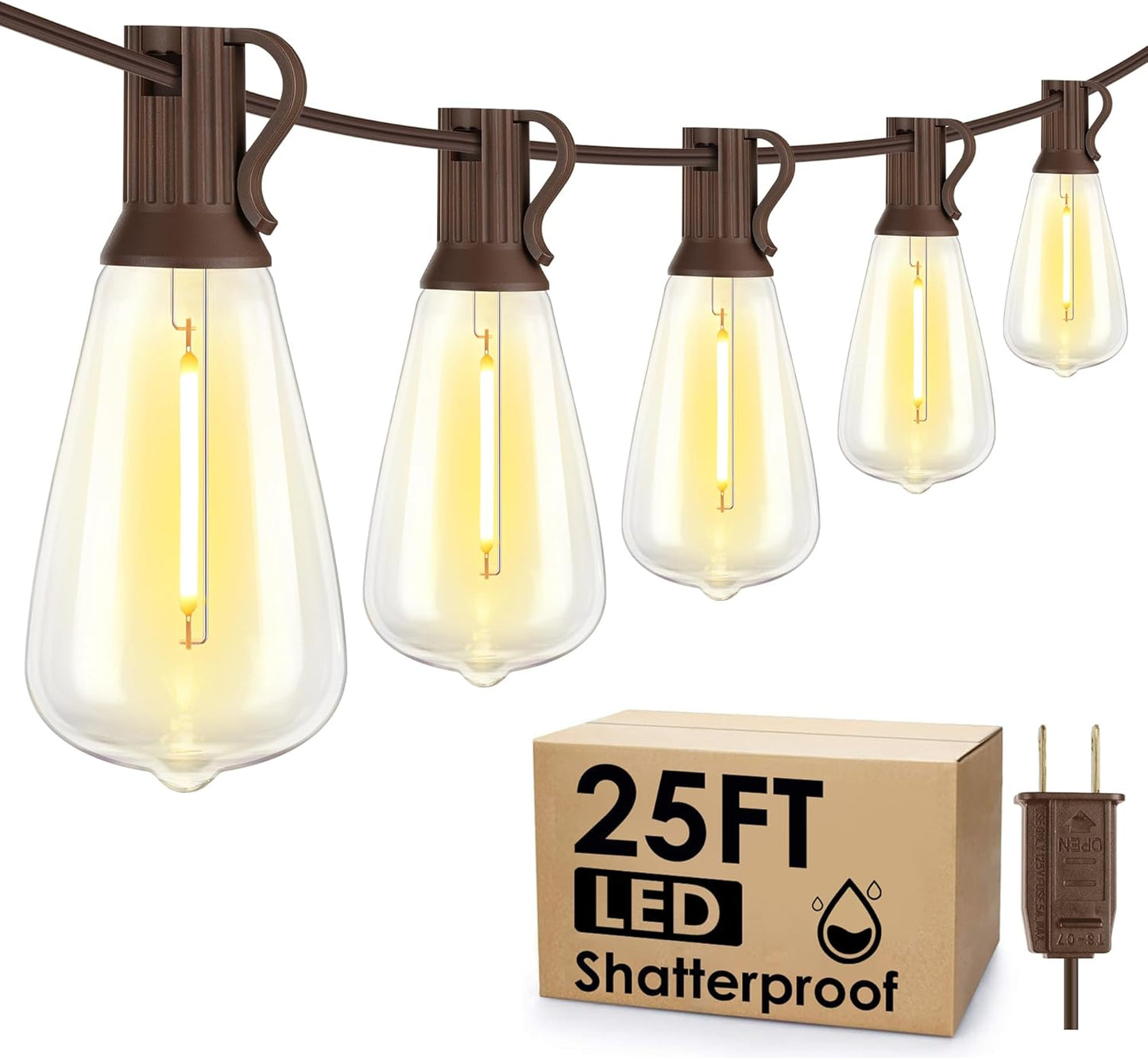 Guirnalda Luces Exteriores 25ft 101 LED Regulables Impermeables