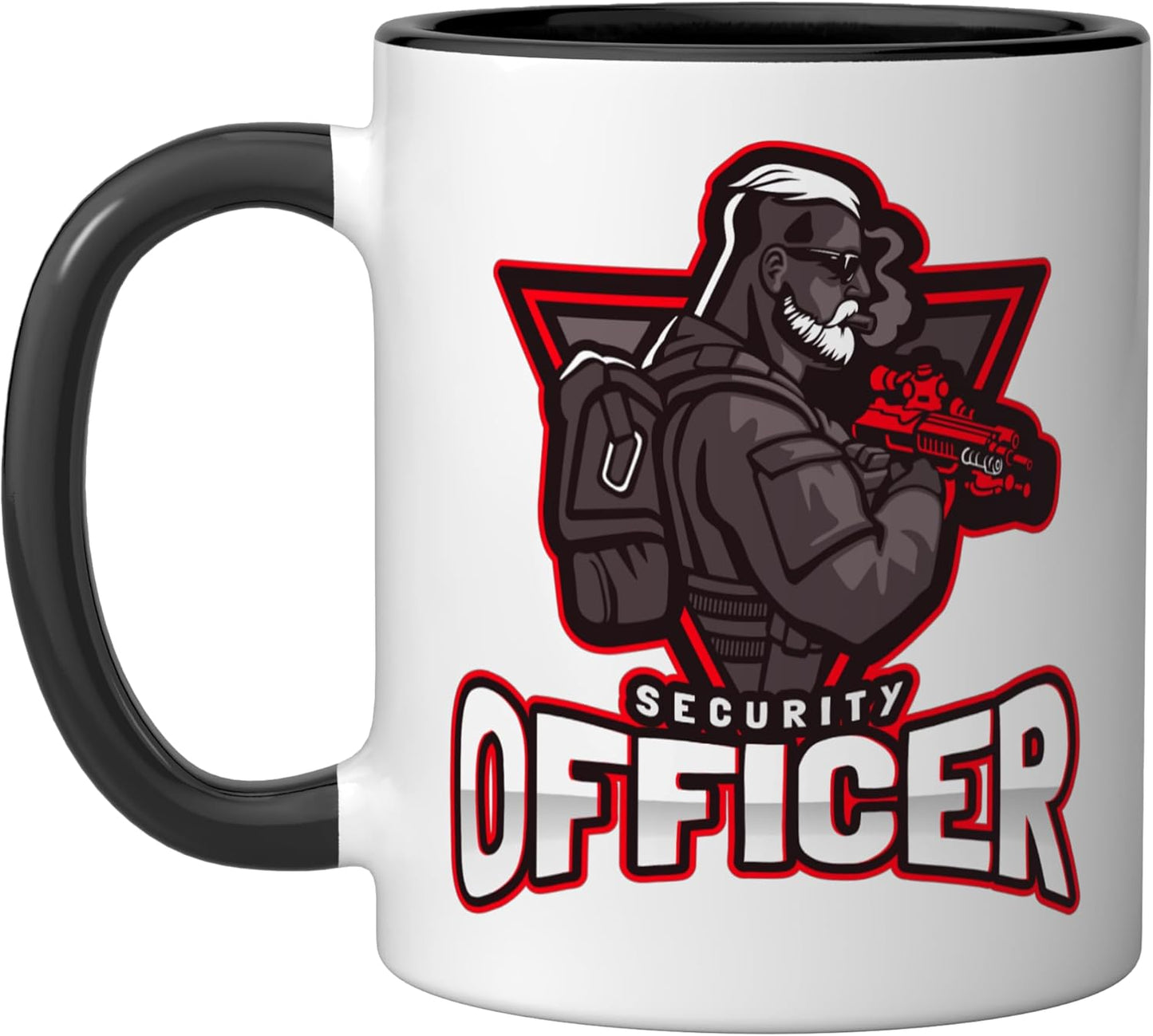Taza Cerámica Seguridad Negro/Blanco