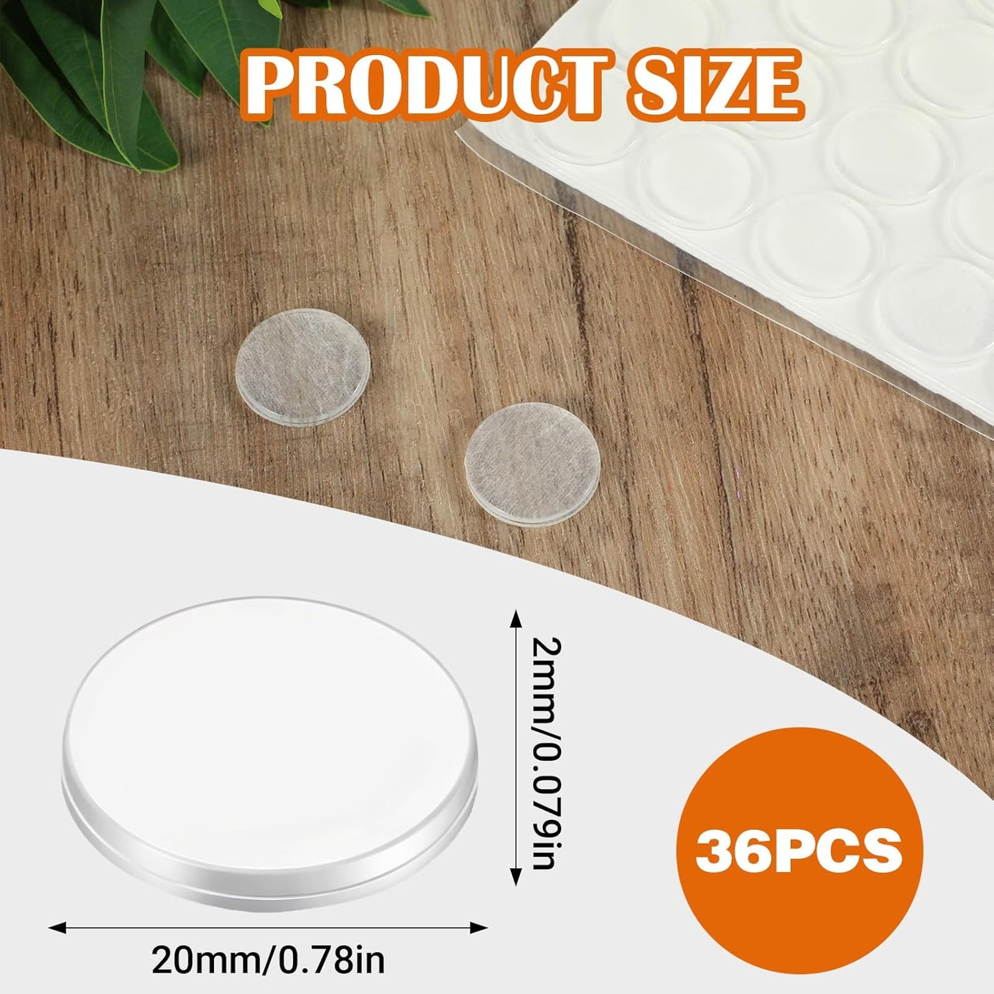 36 Pzas Protectores de Mesa Vidrio Redondos Antideslizantes