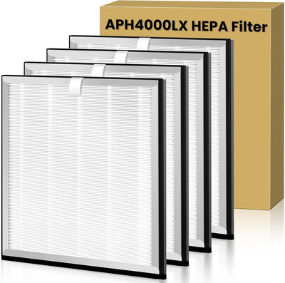 4 Filtros Repuesto APH4000 HEPA 3en1 y Carbón Activo