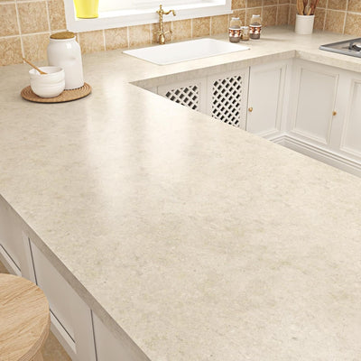 Papel adhesivo mármol beige mate impermeable para encimeras