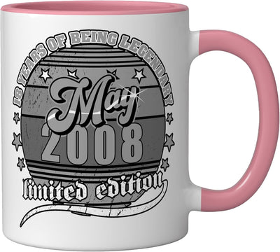 Taza Cerámica Edición 18 Años Rosa/Blanco