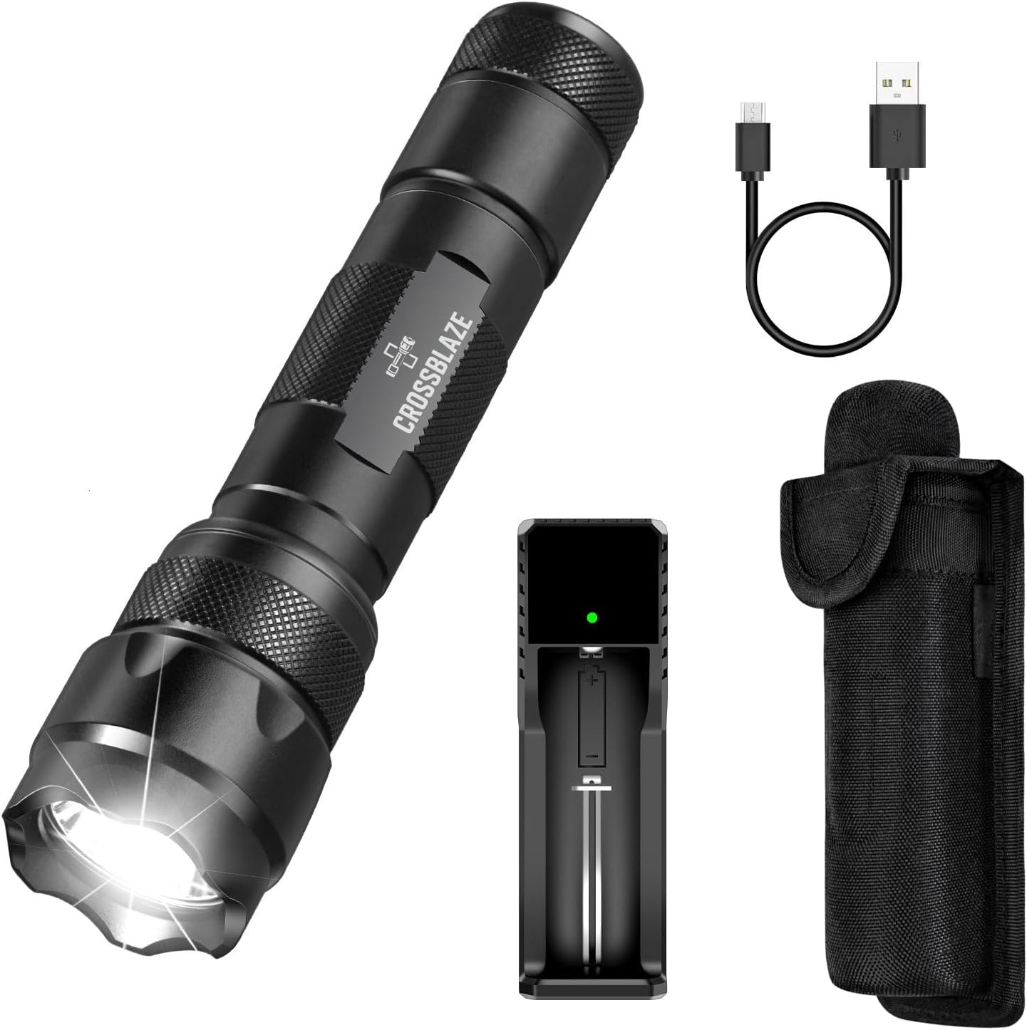 Linterna táctica LED 1000lúmenes con funda magnética