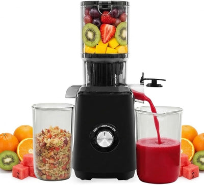 Exprimidor frío con canal ancho para frutas y verduras