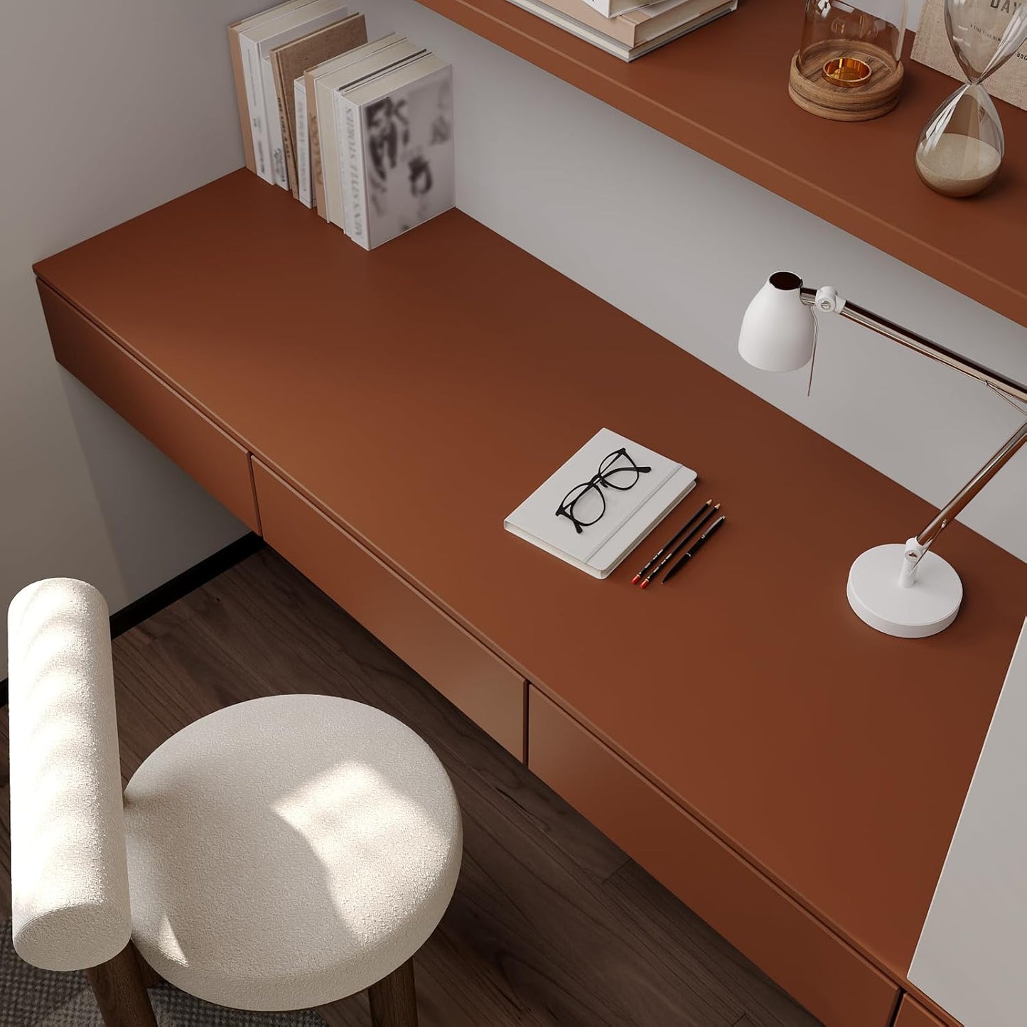 Papel contacto marrón caramelo 15.7x78.7pulg impermeable