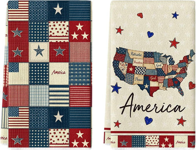 Toallas de cocina Artoid Mode con rayas Star America 18 x 26 pulgadas