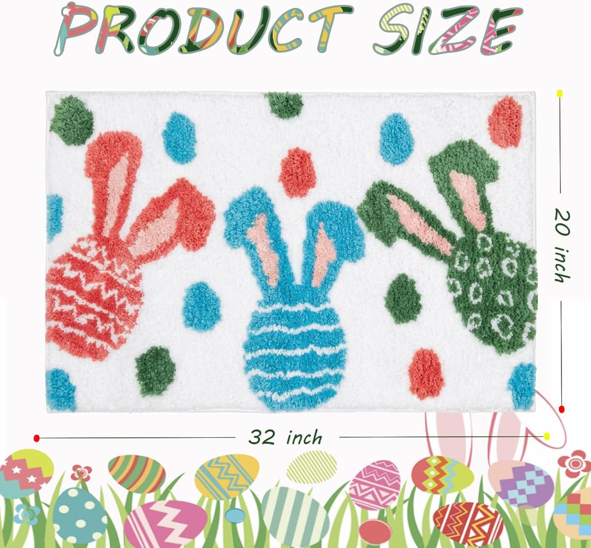 Tapete baño Pascua antideslizante felpa gruesa 31x20pulg