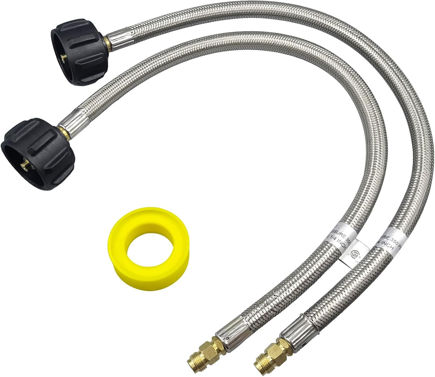 2 Mangueras Propano 1/4pulg Inox 20pulg Con QCC1