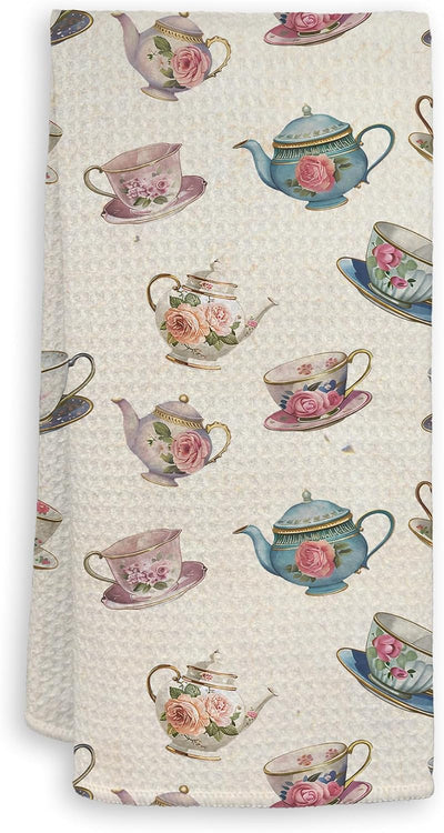 Toallas de cocina con diseño floral vintage decorativas para amantes del té